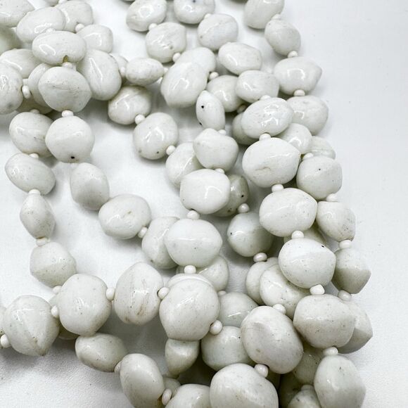 Luisa Conti Milk Glass Necklace Vintage 1970’s Italian Designer 4 Strand FLAWED - Picture 13 of 16